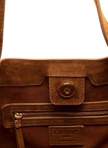Dimple Tote Suede Cognac Vesker