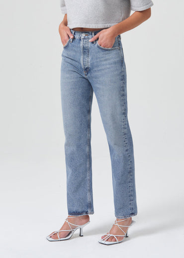 Bukser | 90's Pinch Waist High Rise Straight in Navigate