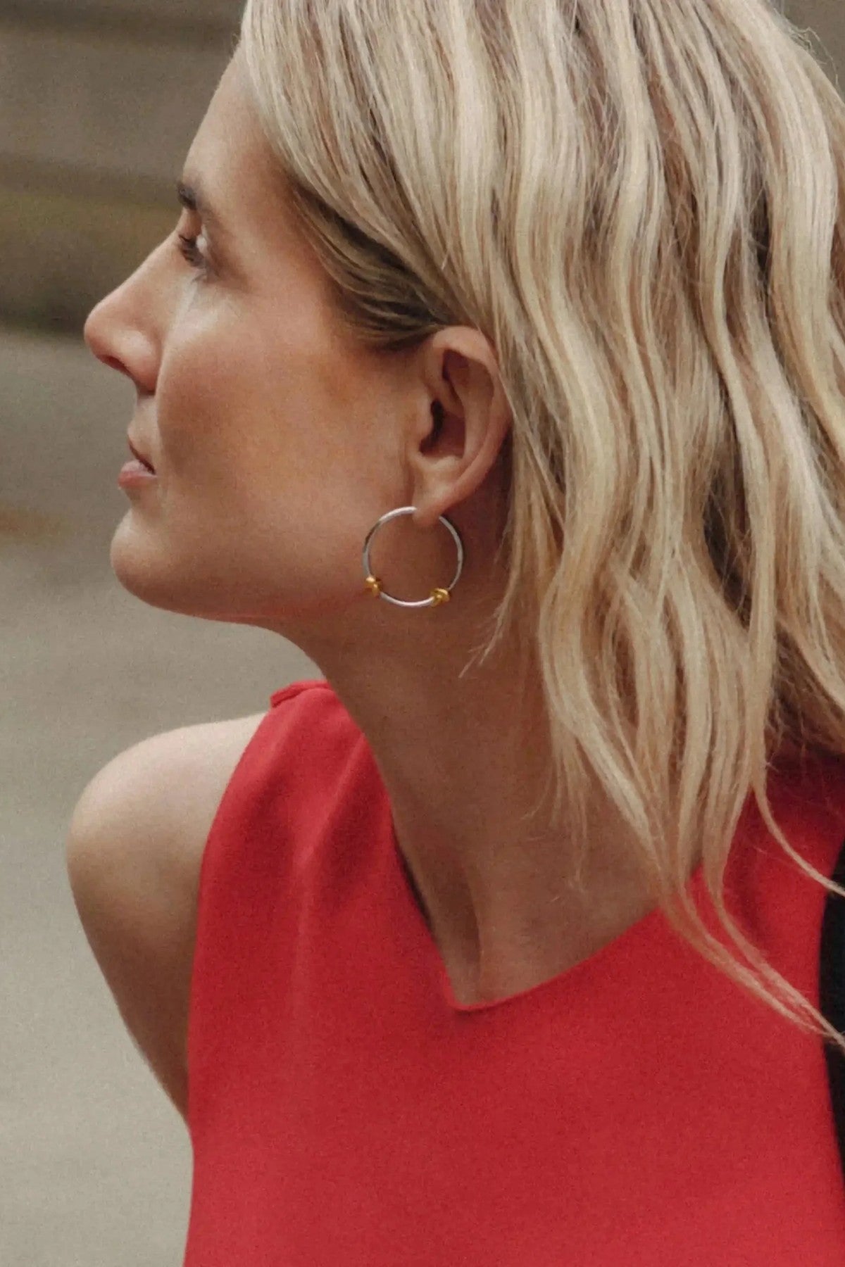 Lucy Williams Medium Double Knot Hoop Earrings