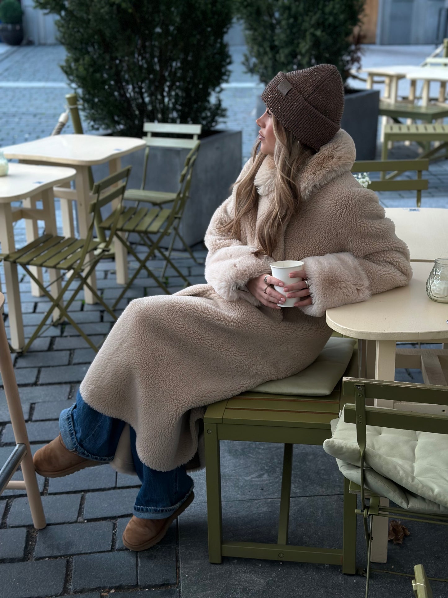 Fiona Wool Coat Long Beige Yttertøy