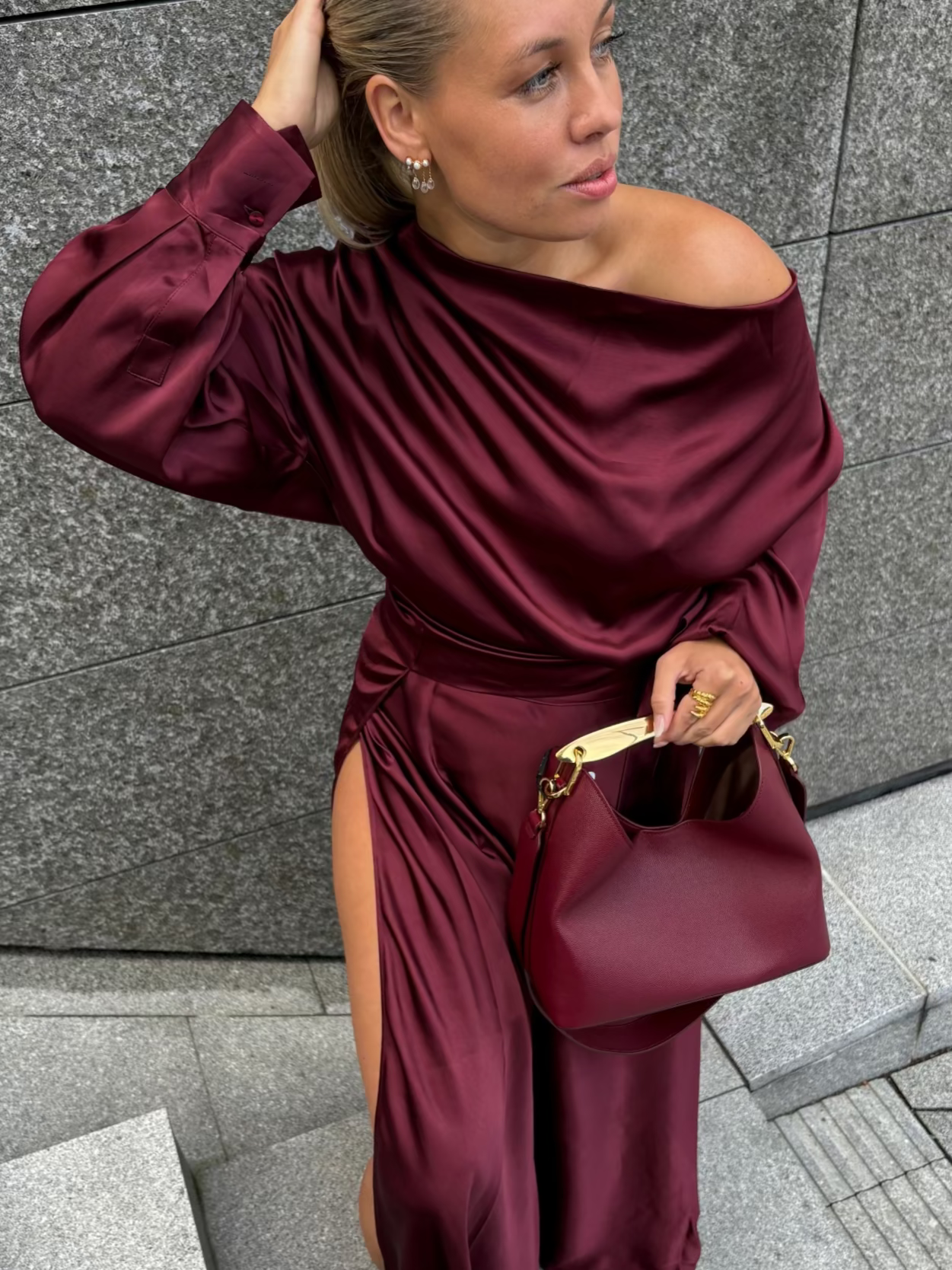 Suhail Blouse Burgundy Bluser