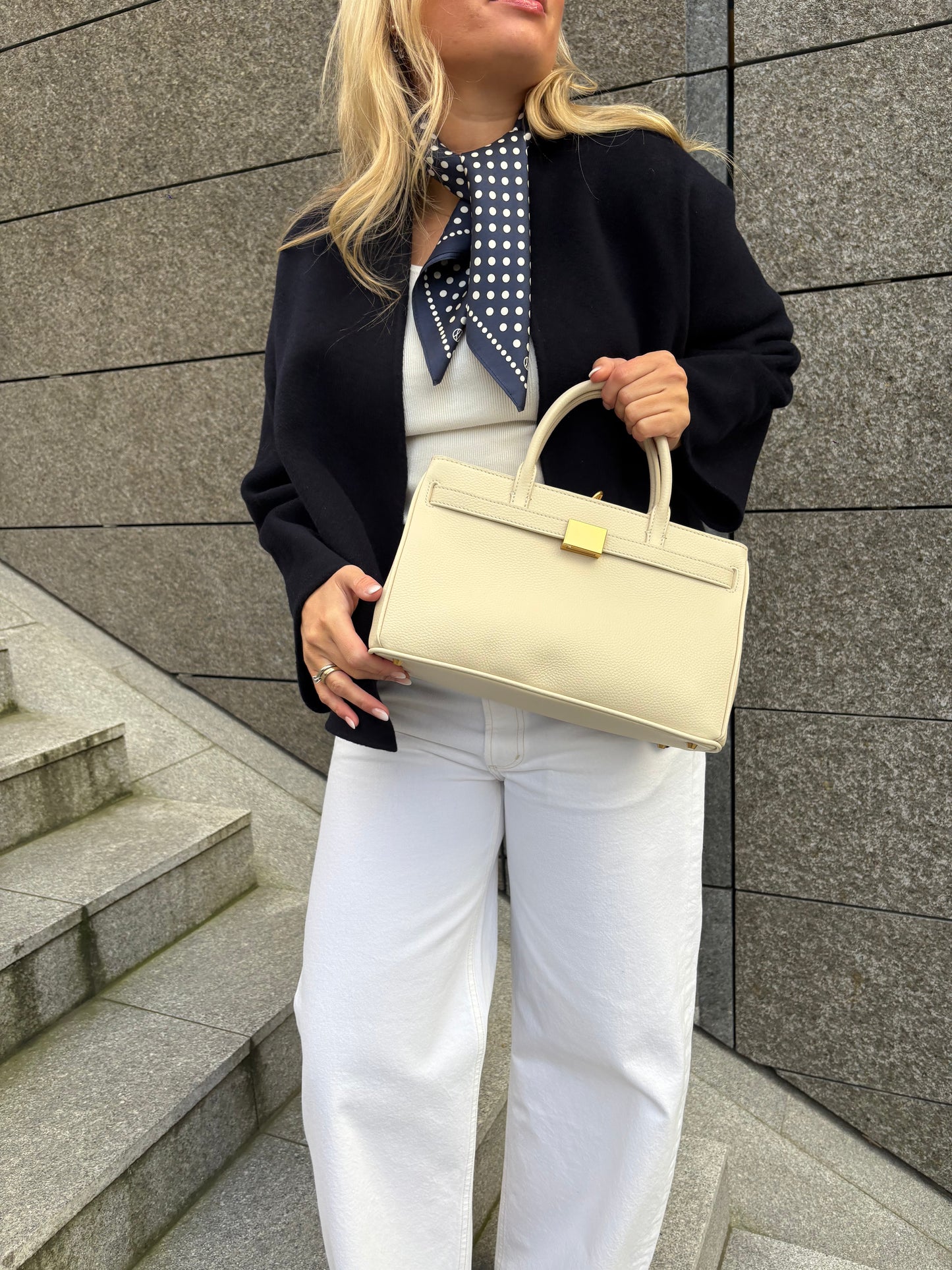 The Norma Bag Cream Pebble Vesker