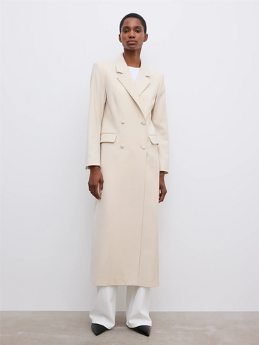 Long Tailored Blazer Sand Beige Blazere
