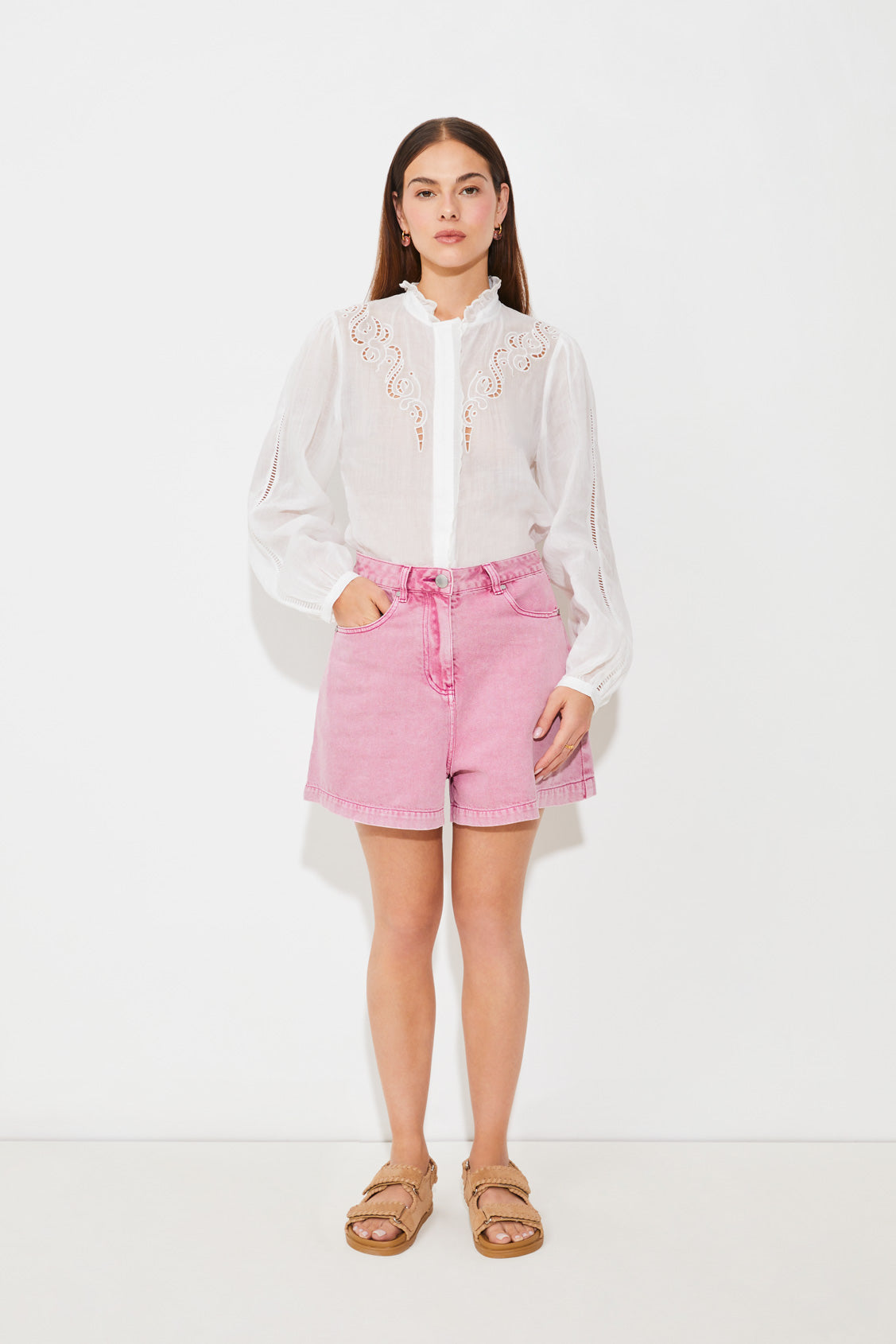 Leony Blouse Blanc Casse Bluser
