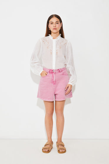 Leony Blouse Blanc Casse Bluser