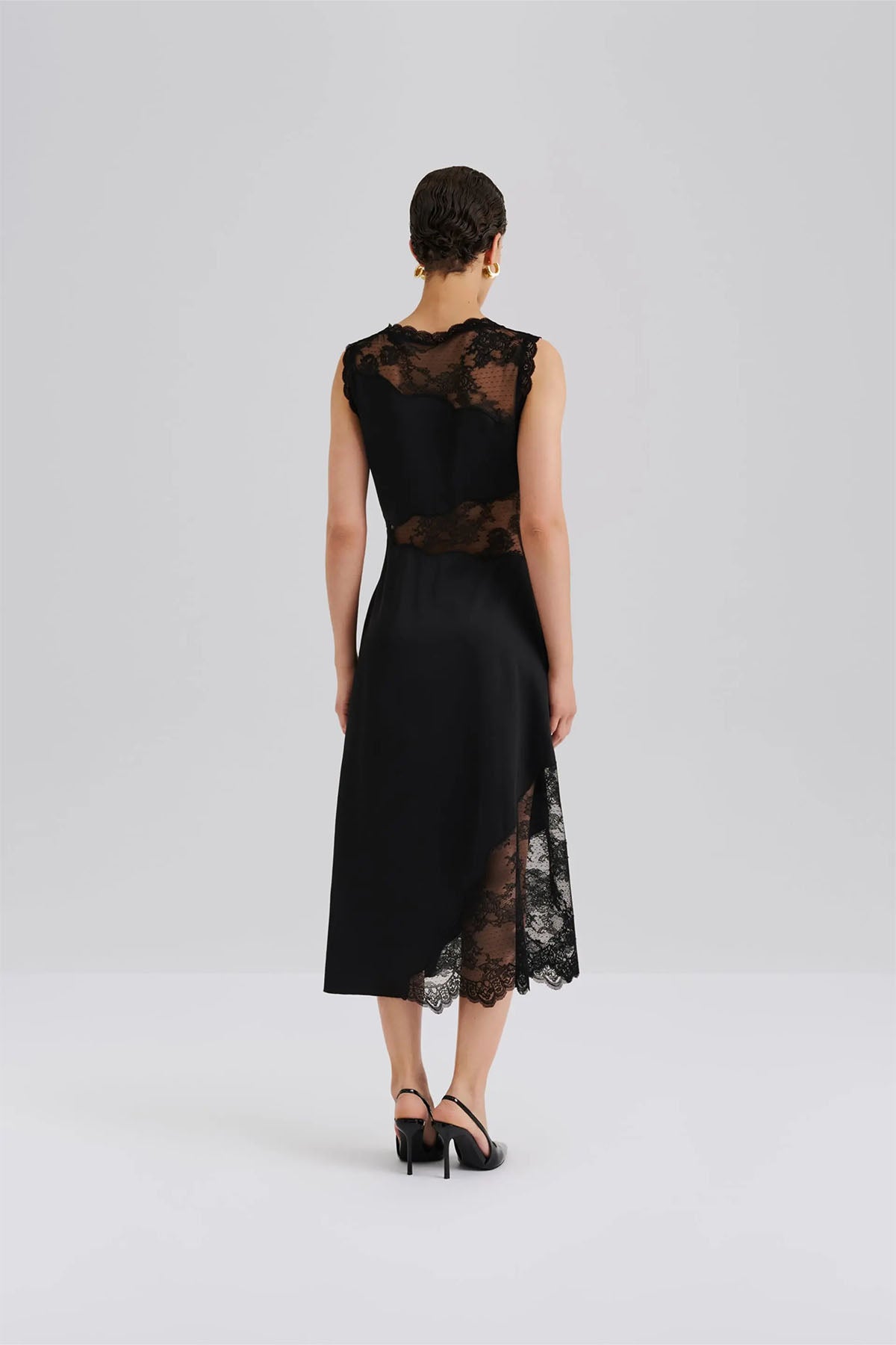 Kjoler | Desire Lace Trimmed Cut Out Midi Dress