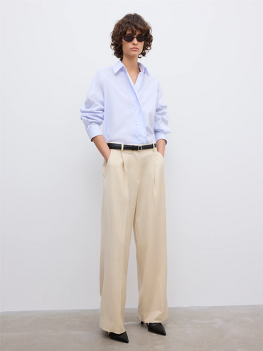 Cropped Shirt Light Blue