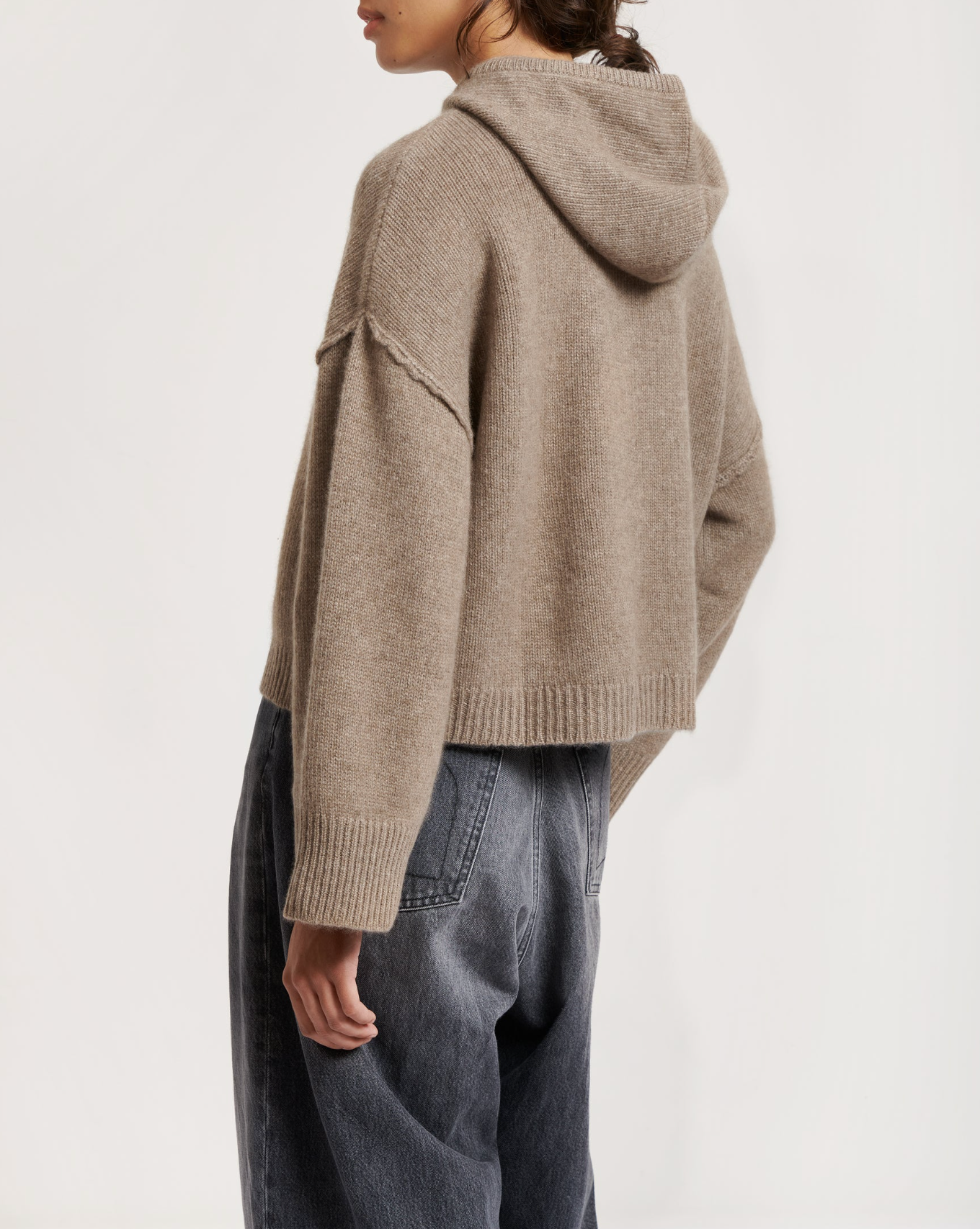 Ava Hoodie Organic Dark Brown Gensere