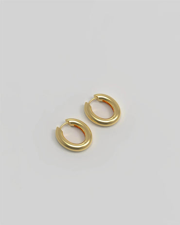 Chunky Hoop M Pleated Øredobber