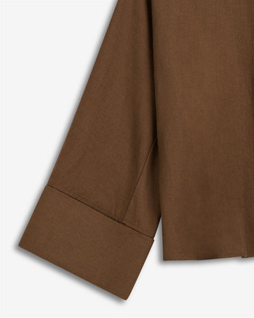 Atari Linen Shirt Chestnut Brown Bluser