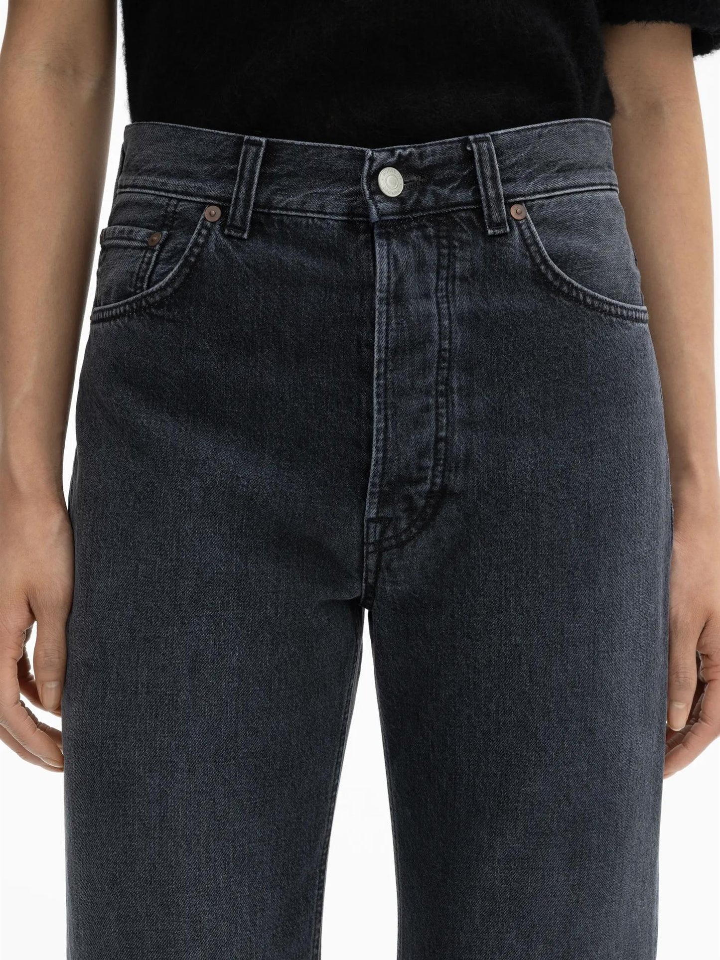 Straight Leg Denim Dark Grey Bukser