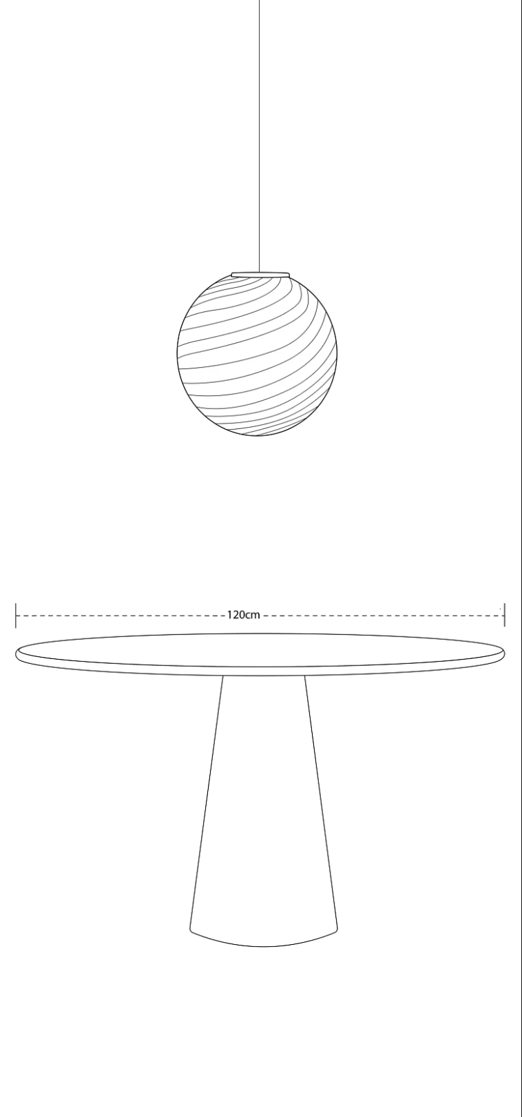 Ø40 Murano Pendel Gul Swirl Lamper