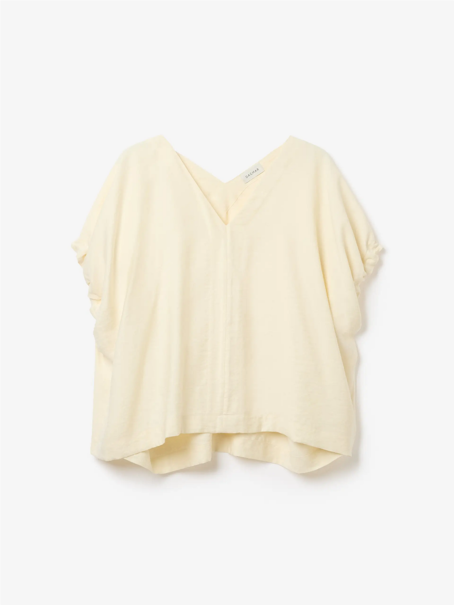 Rouched V-neck Top Off White