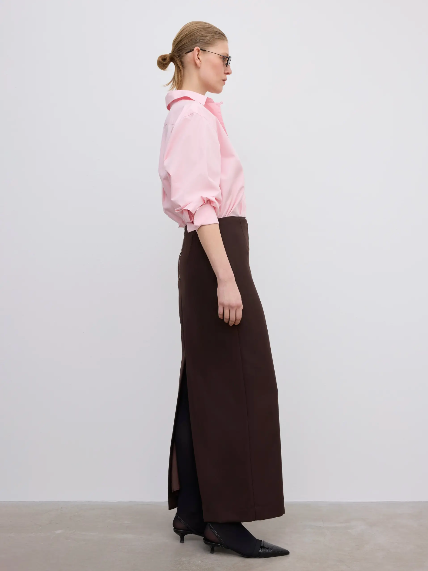 Pencil Maxi Skirt Chocolate Brown Skjørt