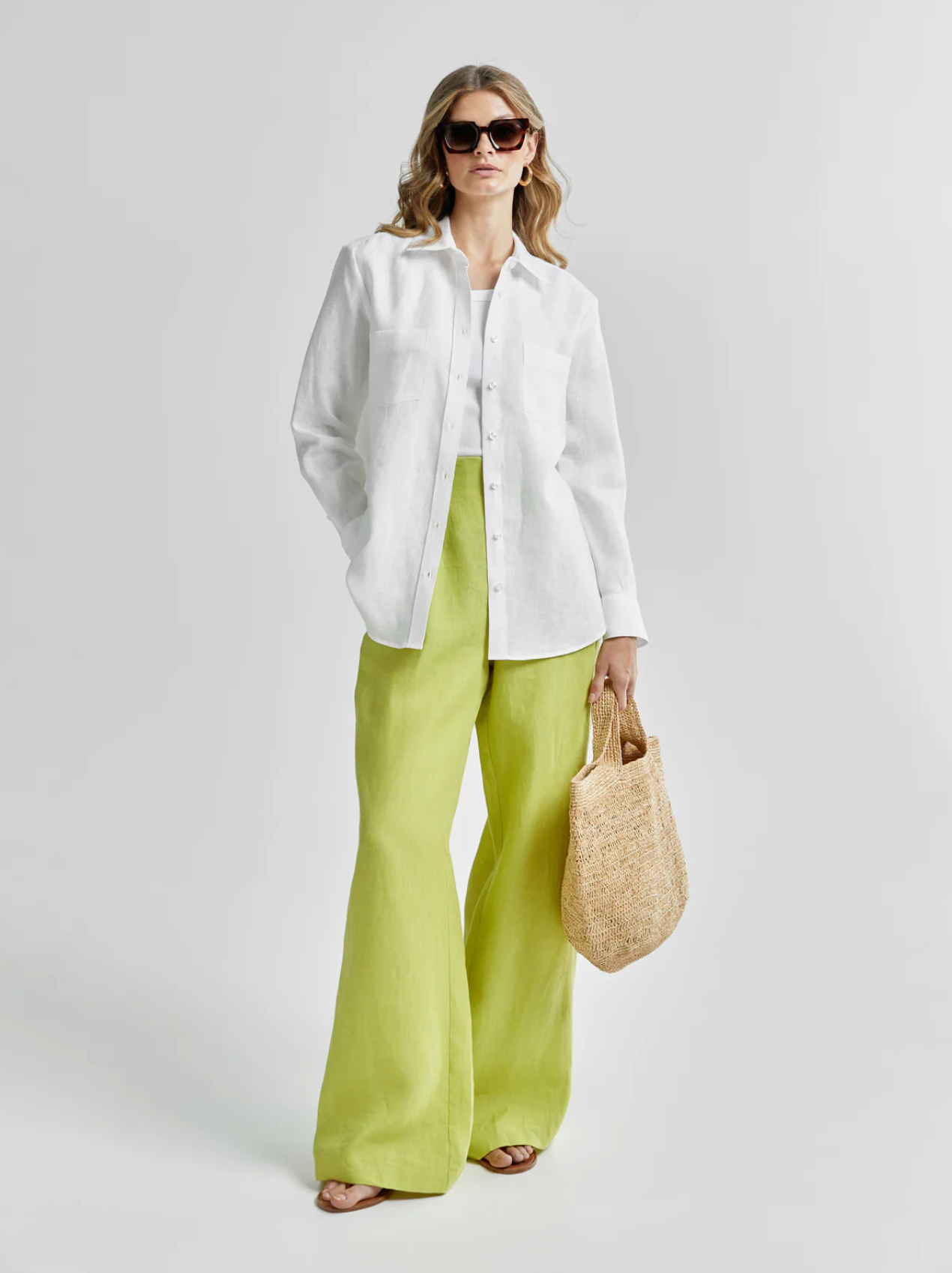 Nicci Linen Shirt White Bluser