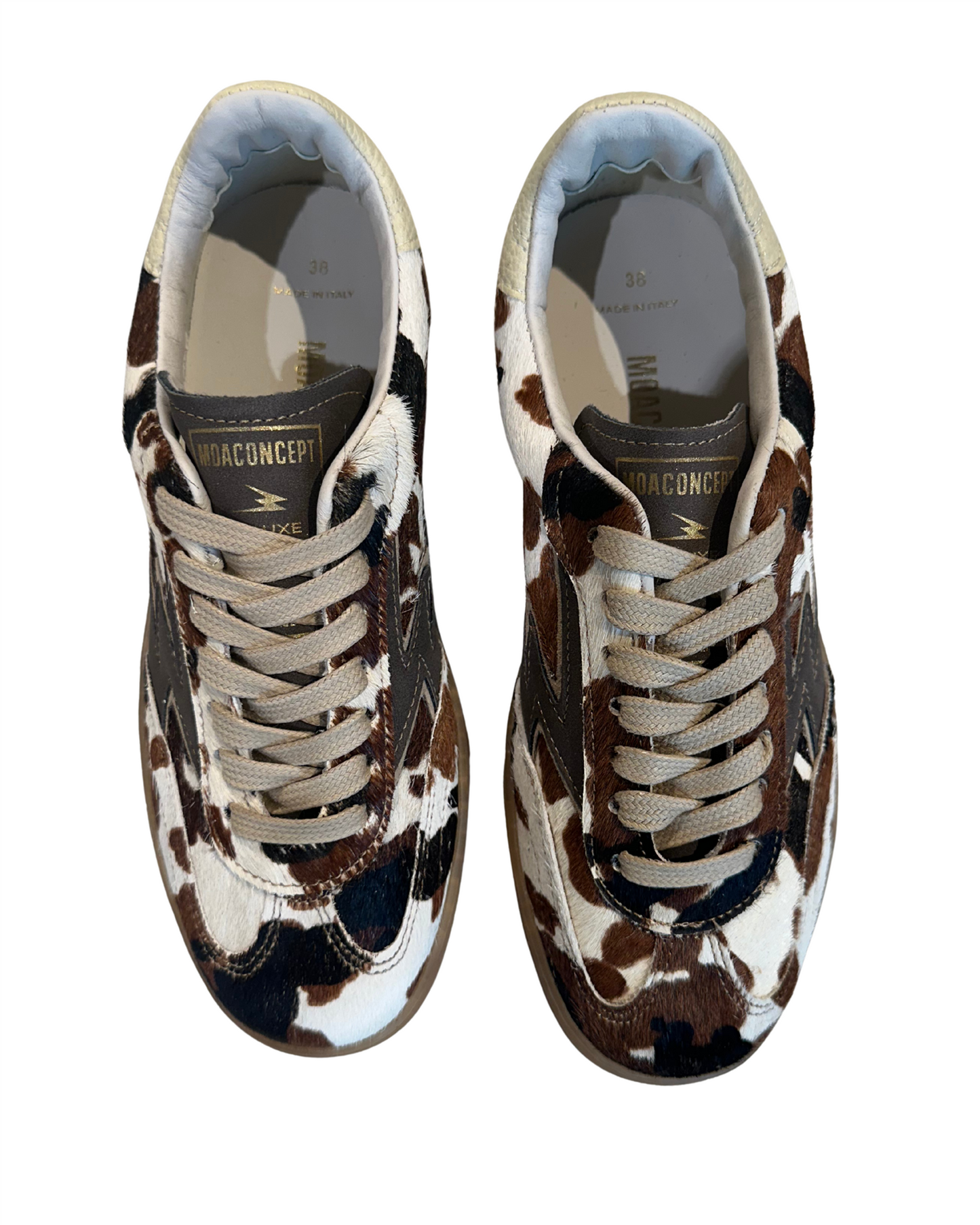 Club Deluxe Cow Print Horsy Brown Sko