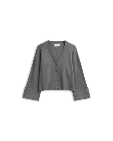Atari Rib Cardigan Grey Melange Cardigans