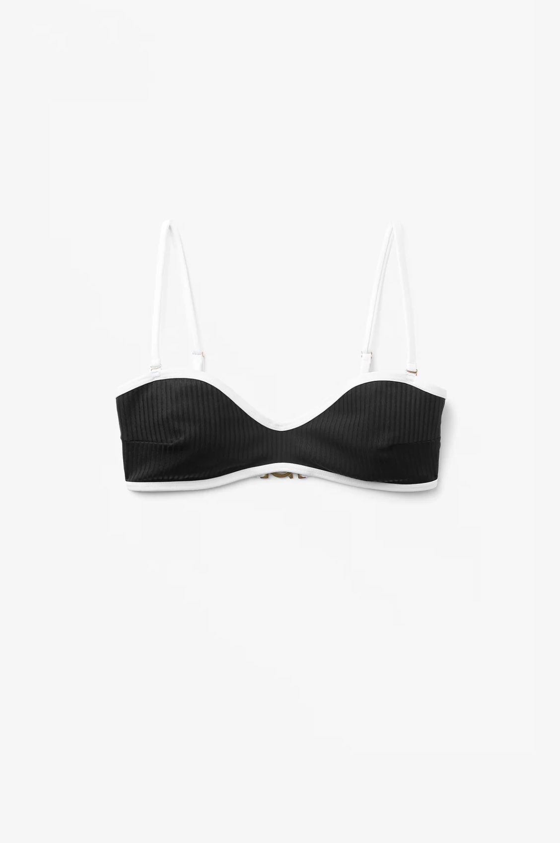 Ribbed Bikini Top Black Badetøy
