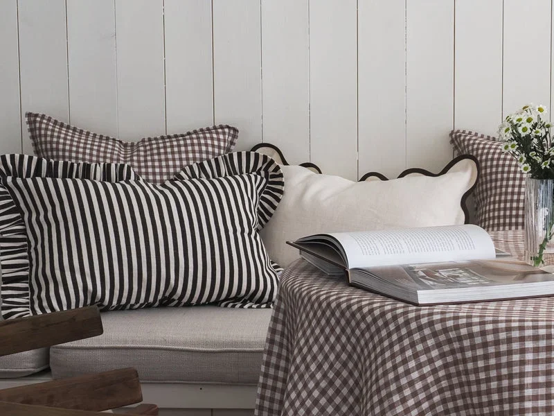 Cami Cushion Cover Ivory/Brown Puter