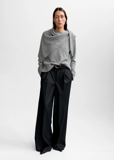 Mira Wool Cash Scarf Grey Melange Skjerf