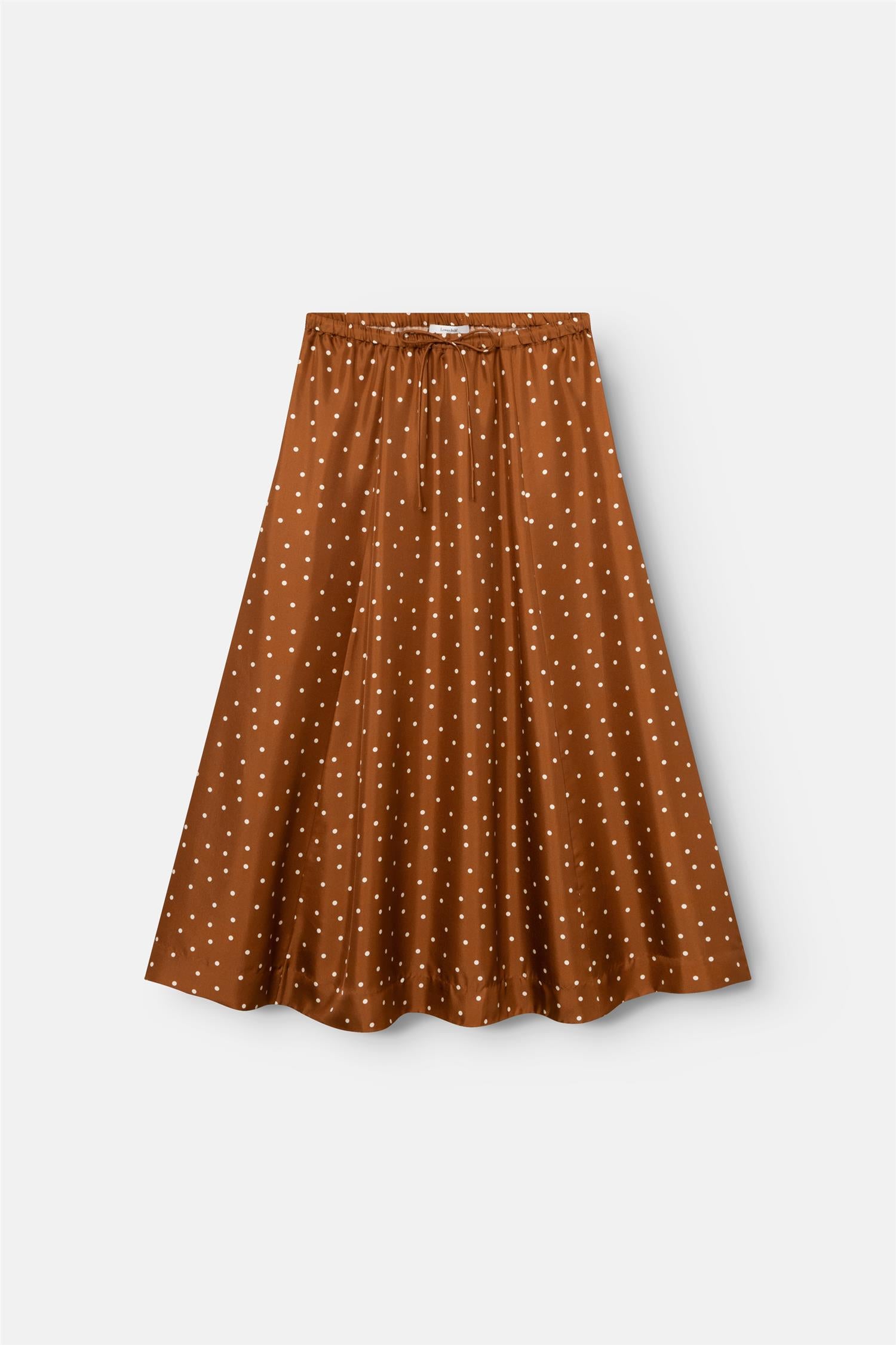 Sally Skirt Dot Print Caramel Skjørt