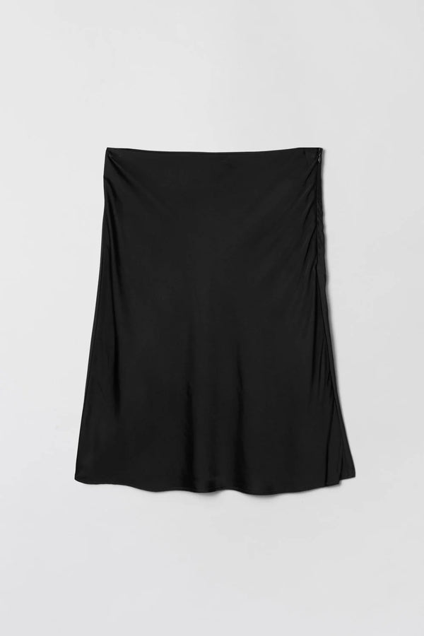 Bias Cut Mini Skirt Jet Black Skjørt
