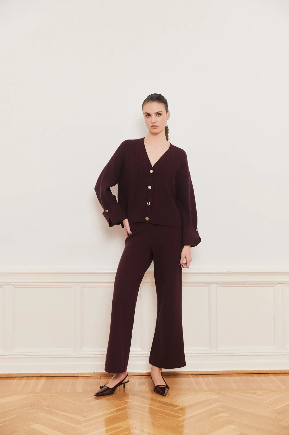 Serge Pants Burgundy Bukser
