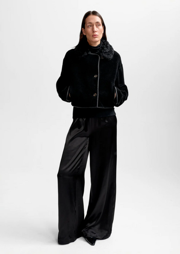 Elda Lamb Fur Jacket Black Jakker