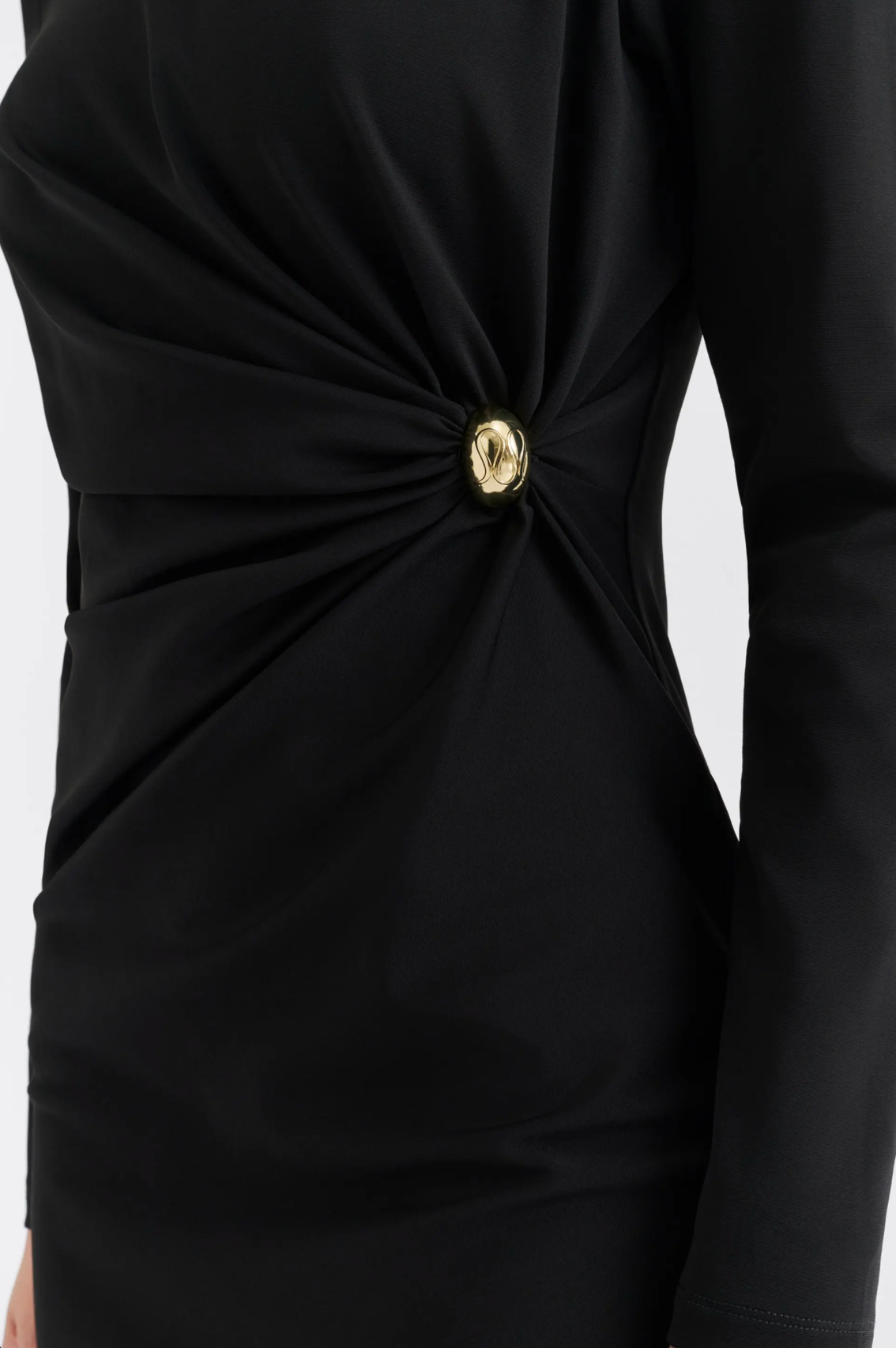 Mailey Jersey Brooch Mini Dress Black Kjoler