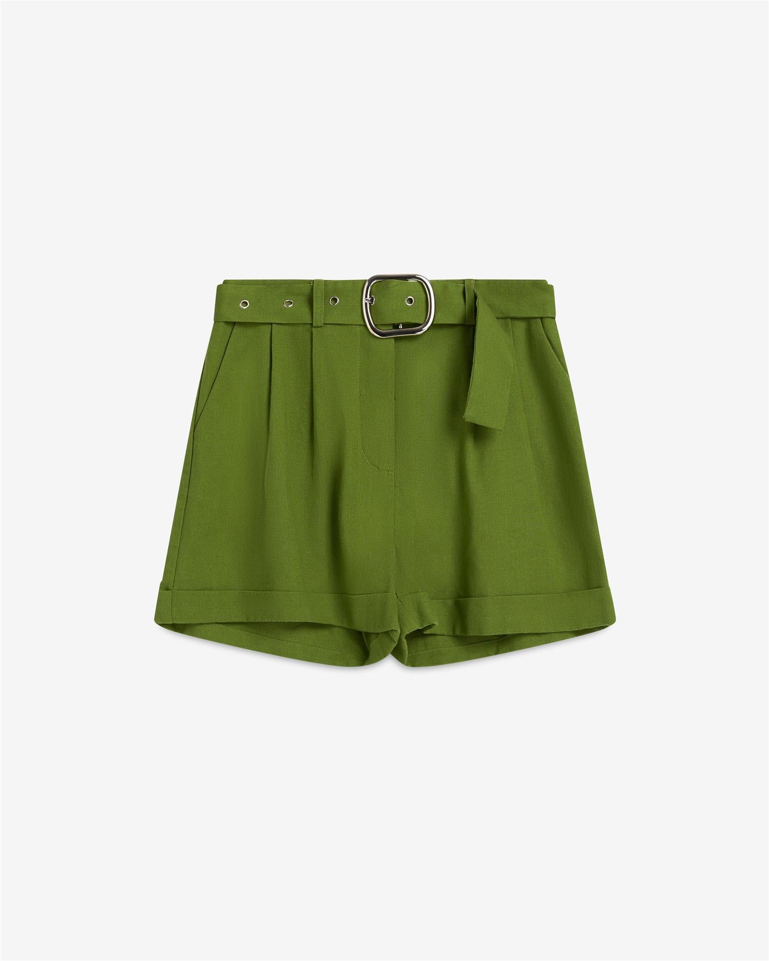 Zephyr Linen Shorts Leaf Green Shorts