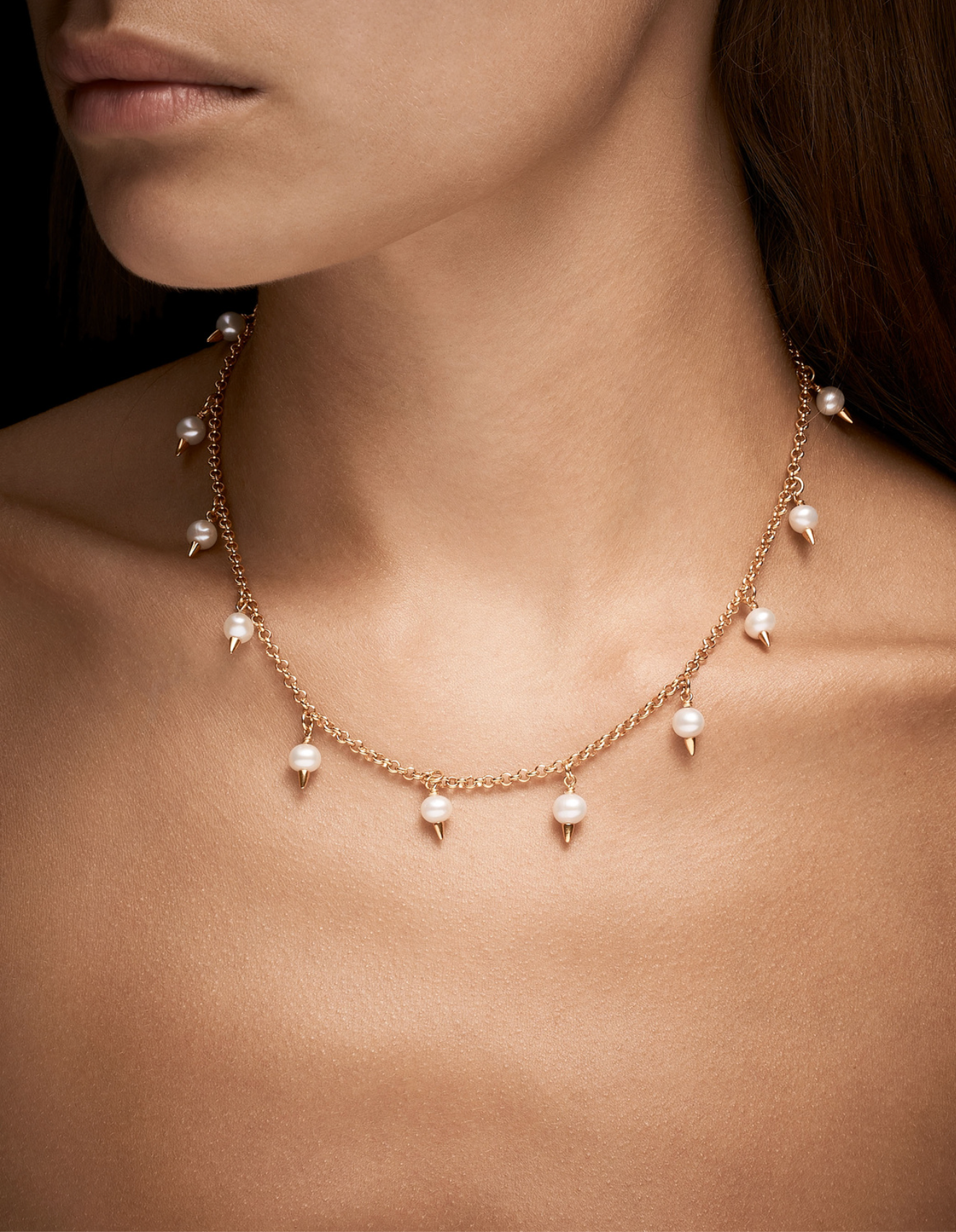 Pierced Pearl Necklace Smykker