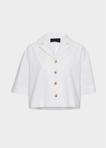 Tara Linen Shirt White Bluser
