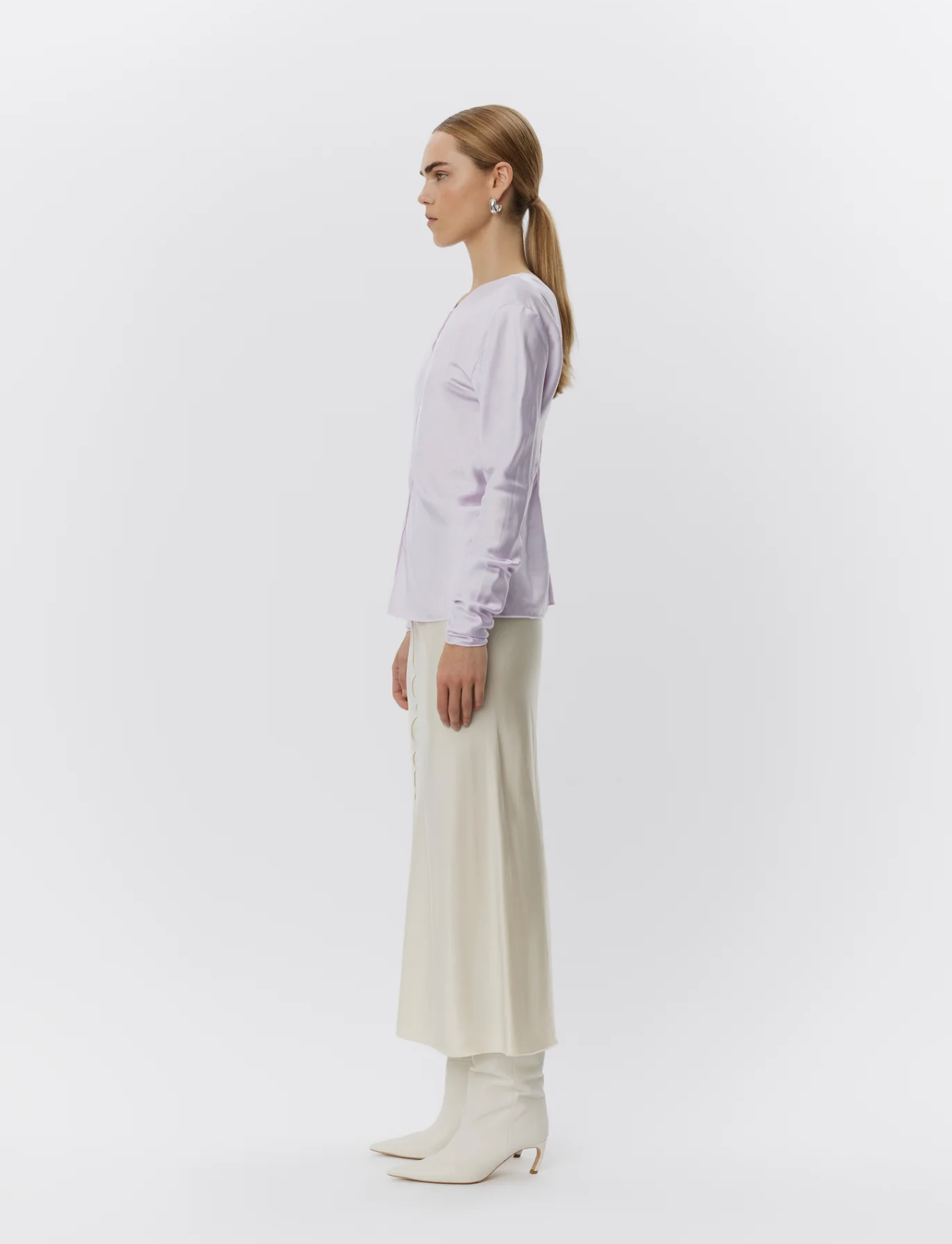 Pine - Viscose Sateen Stretch Skjørt