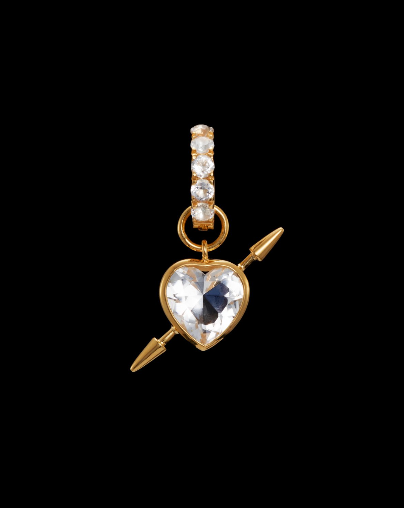 Rebel Love Gold-Plated Silver - Clear Quartz Øredobber