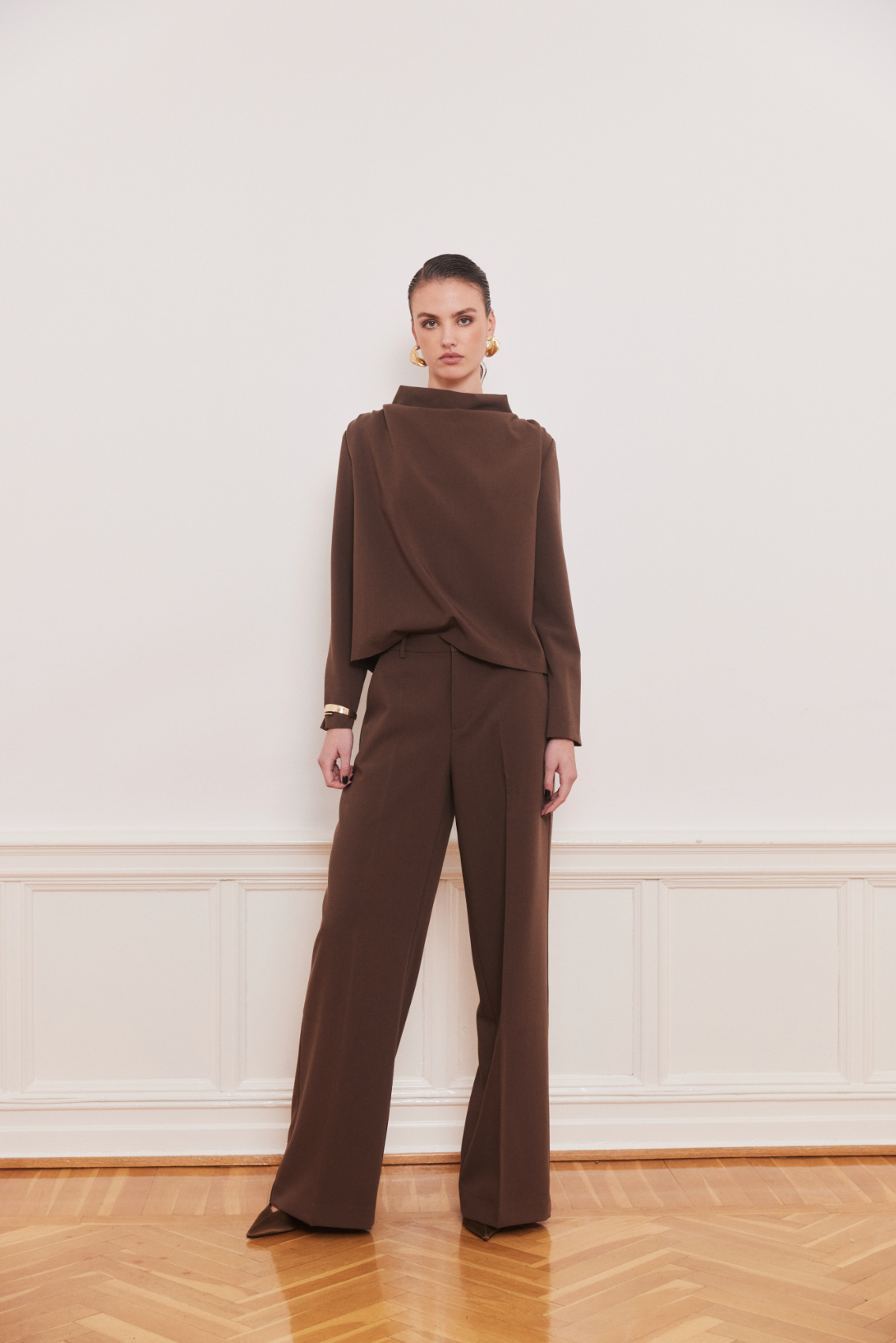 Beverly Top Brown Bluser