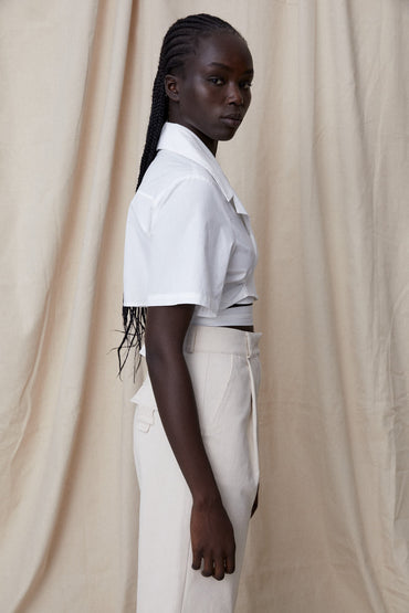 Bluser | Stella Wrap Shirt White