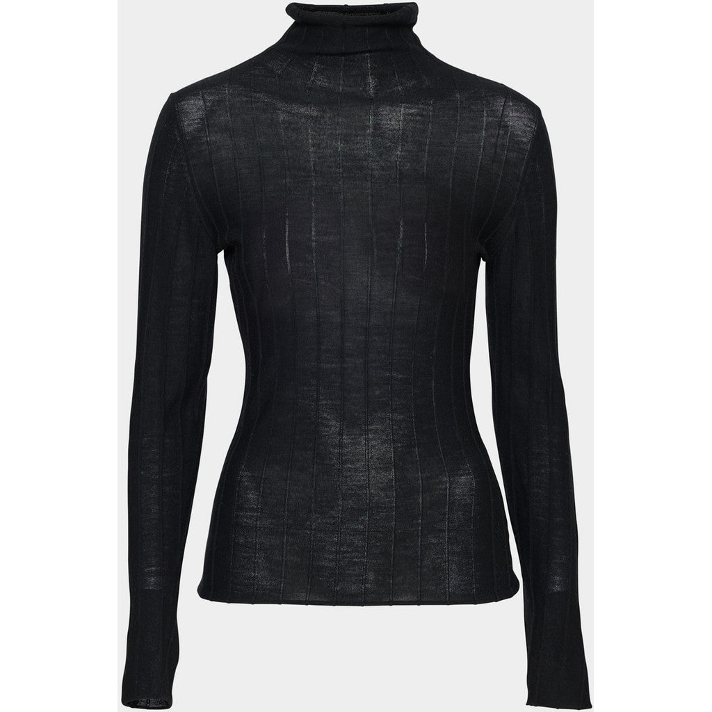 Dina Merino Knit Black Gensere