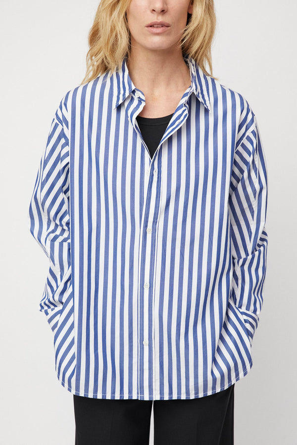 Coastal Shirt Navy Stripe Bluser