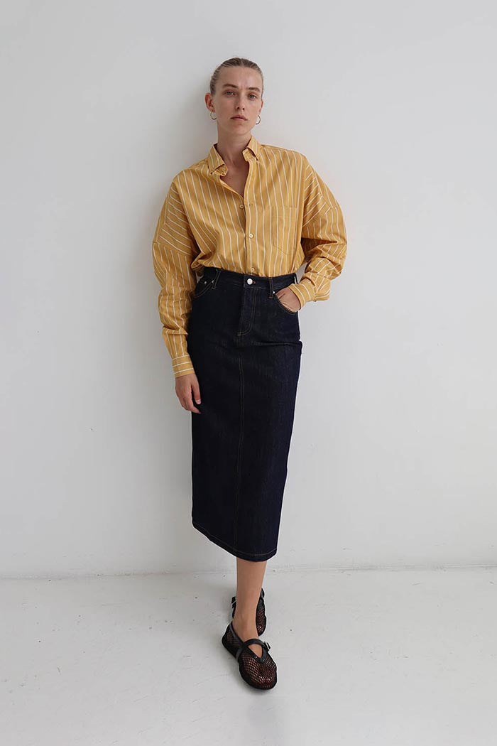 Quinella Tube Maxi Skirt Denim Skjørt