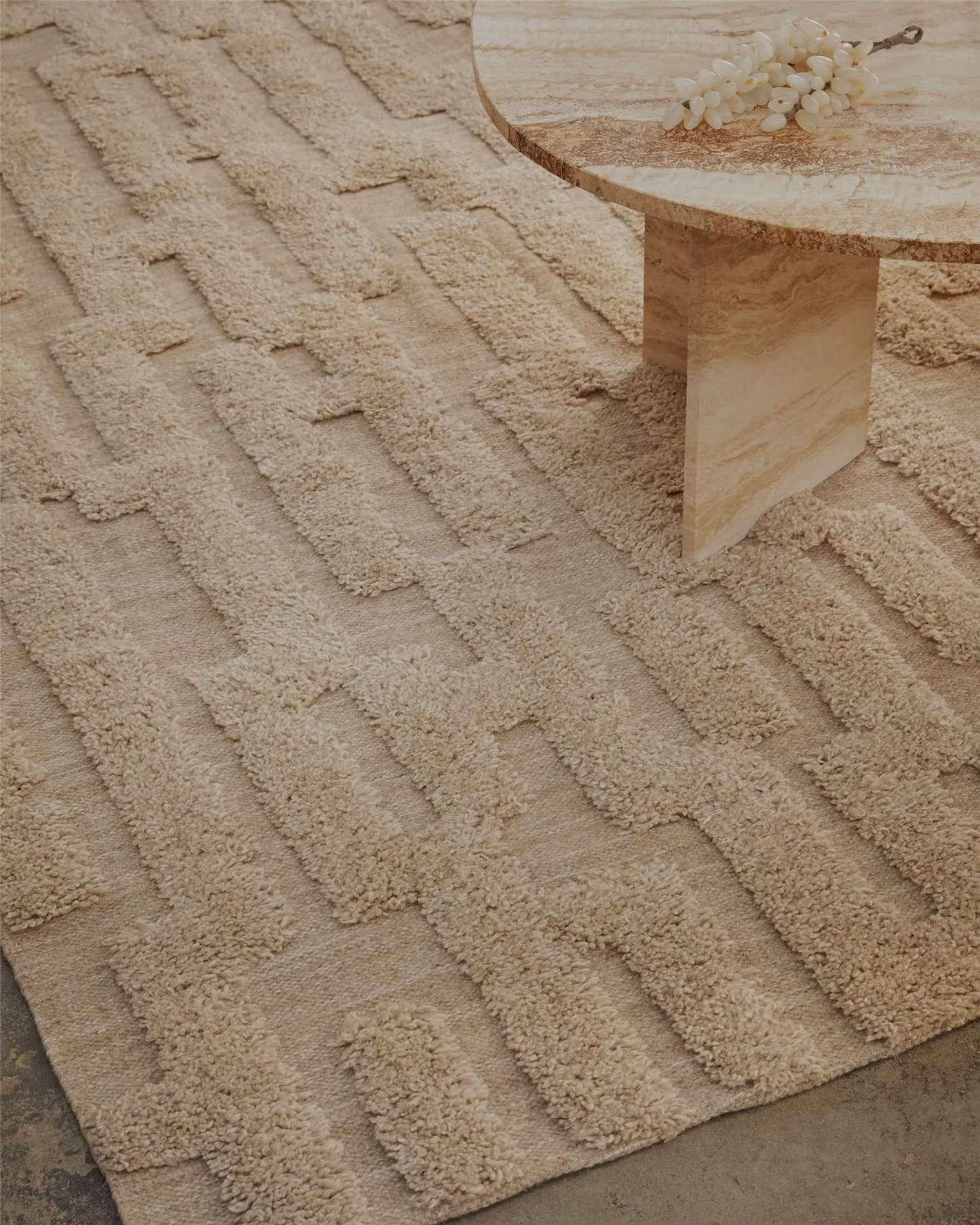 Bielke Wool Rug Beige Melange 190x290 Tepper