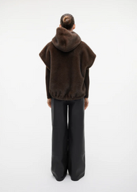 Oleana Faux Mink Vest Choco Choco Jakker