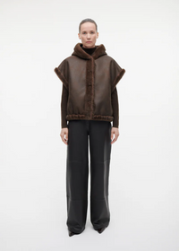 Oleana Faux Mink Vest Choco Choco Jakker