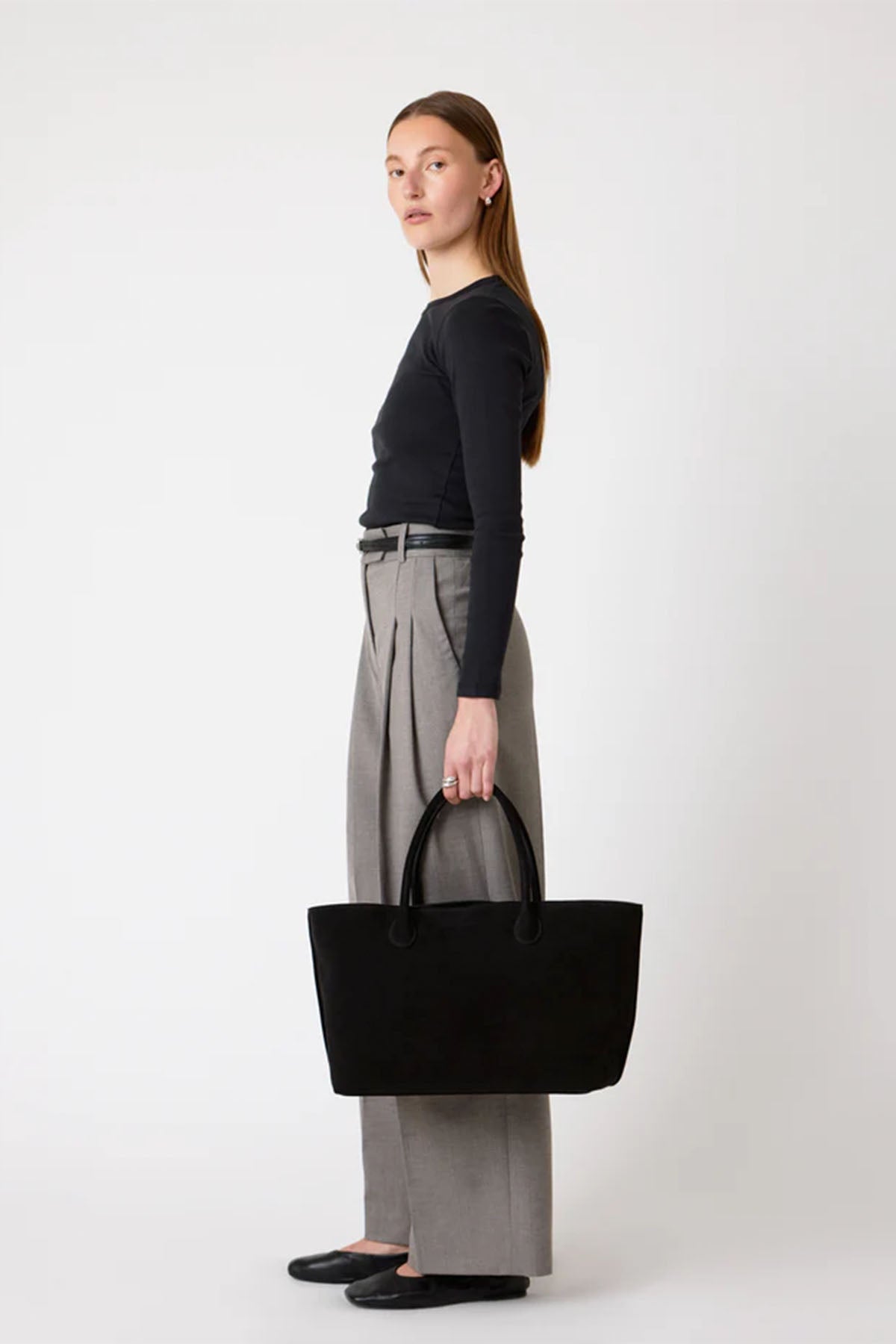 The Grace Tote - Black Suede