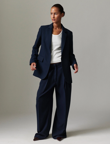 Enzo Classic Gabardine Dark Sapphire Bukser