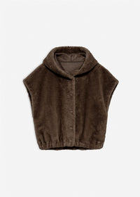 Oleana Faux Mink Vest Choco Choco Jakker