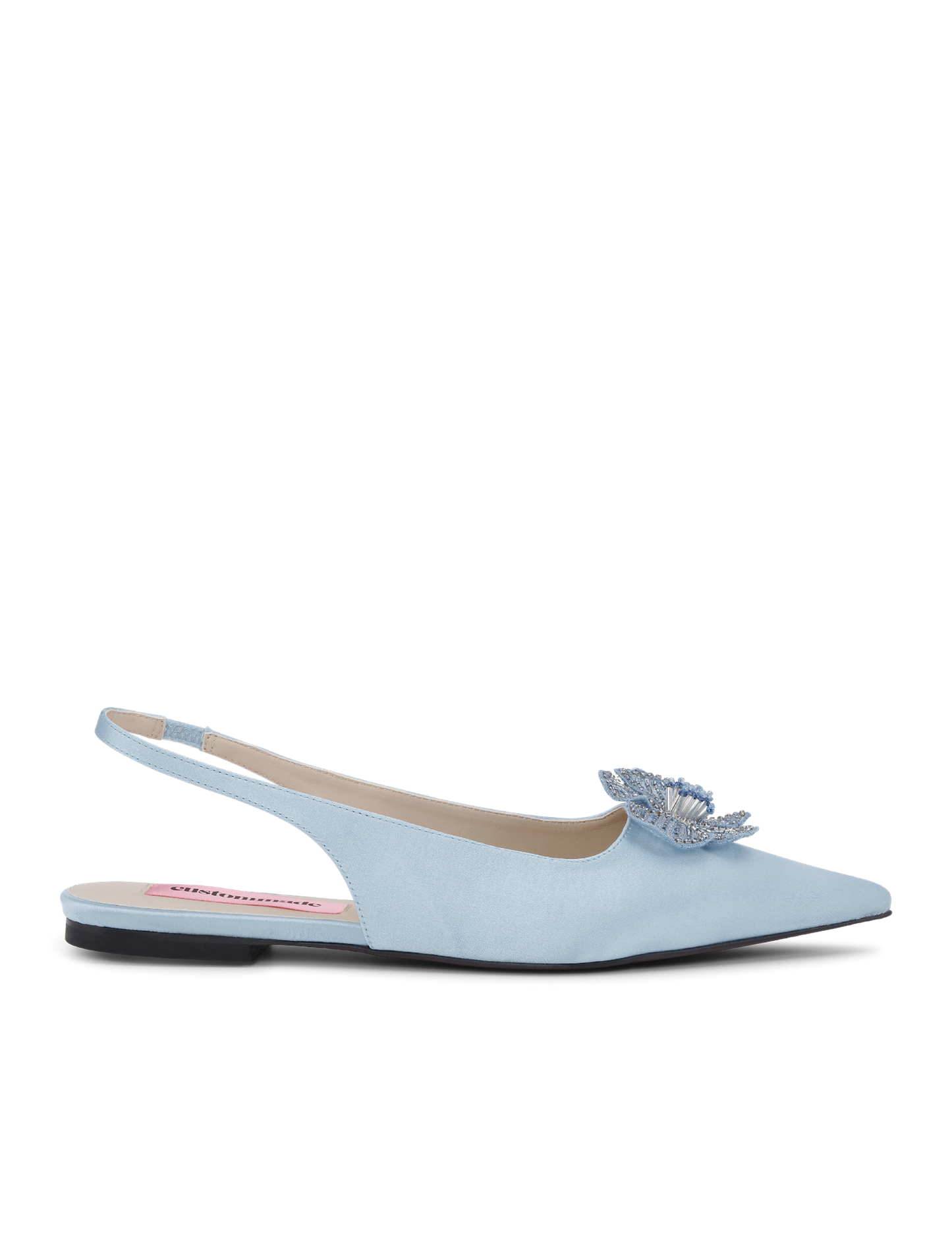 Fiona Crystal Satin Light Blue Sko