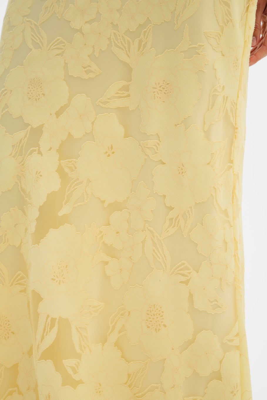 Sorelle Lace Slip Maxi Dress Light Lemon Kjoler