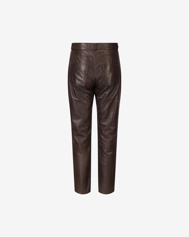 Terrence Leather Pant Chocolate Bukser