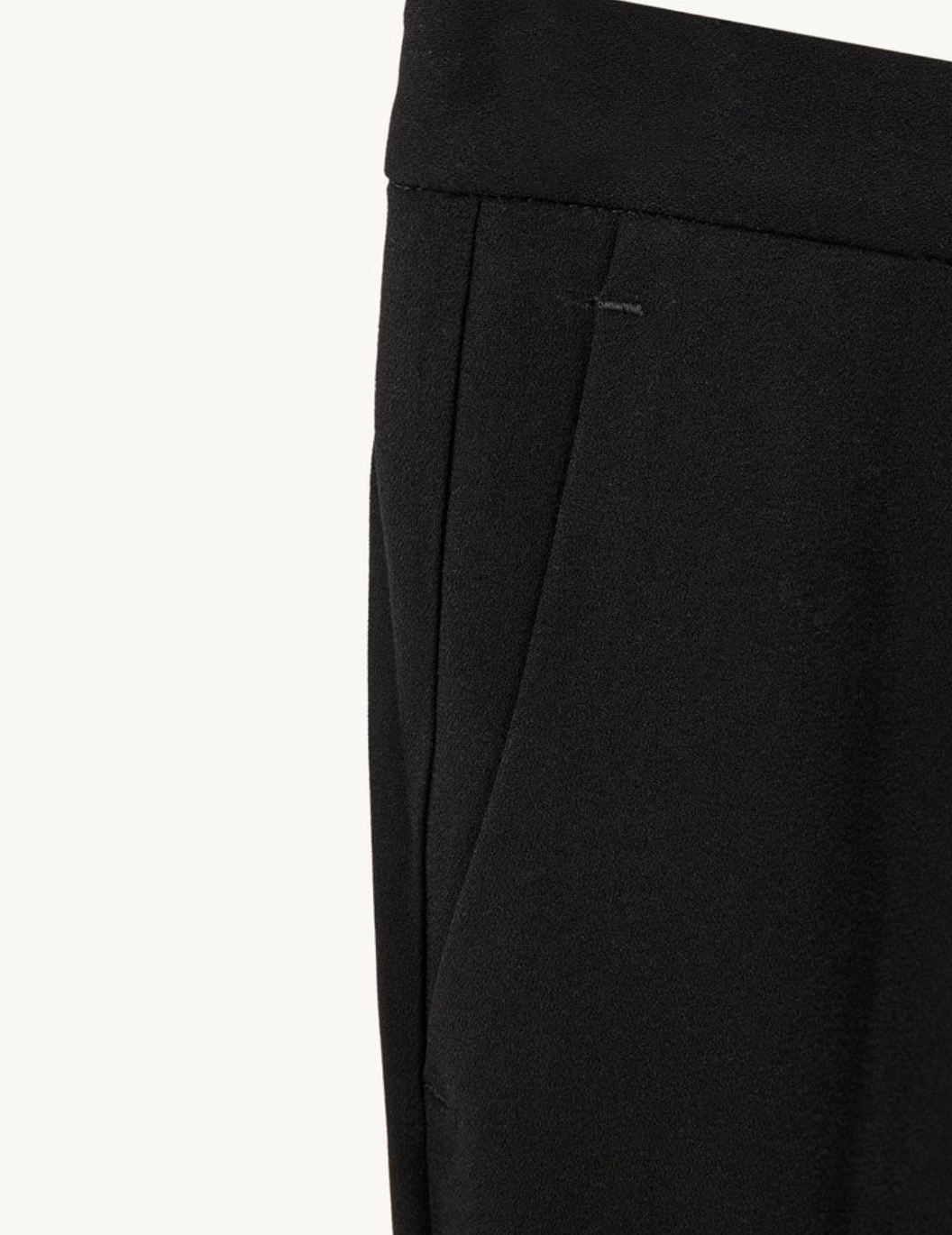 Crepe Wide Pants Black Bukser