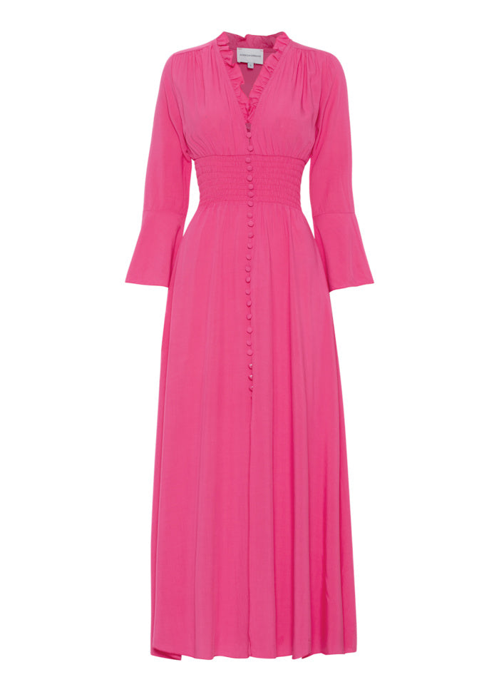Sally Long Dress Pink Solid Kjoler